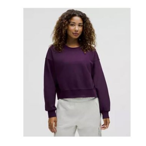 Perfectly Oversized Cropped Crew French Terry - Picture 1 of 1